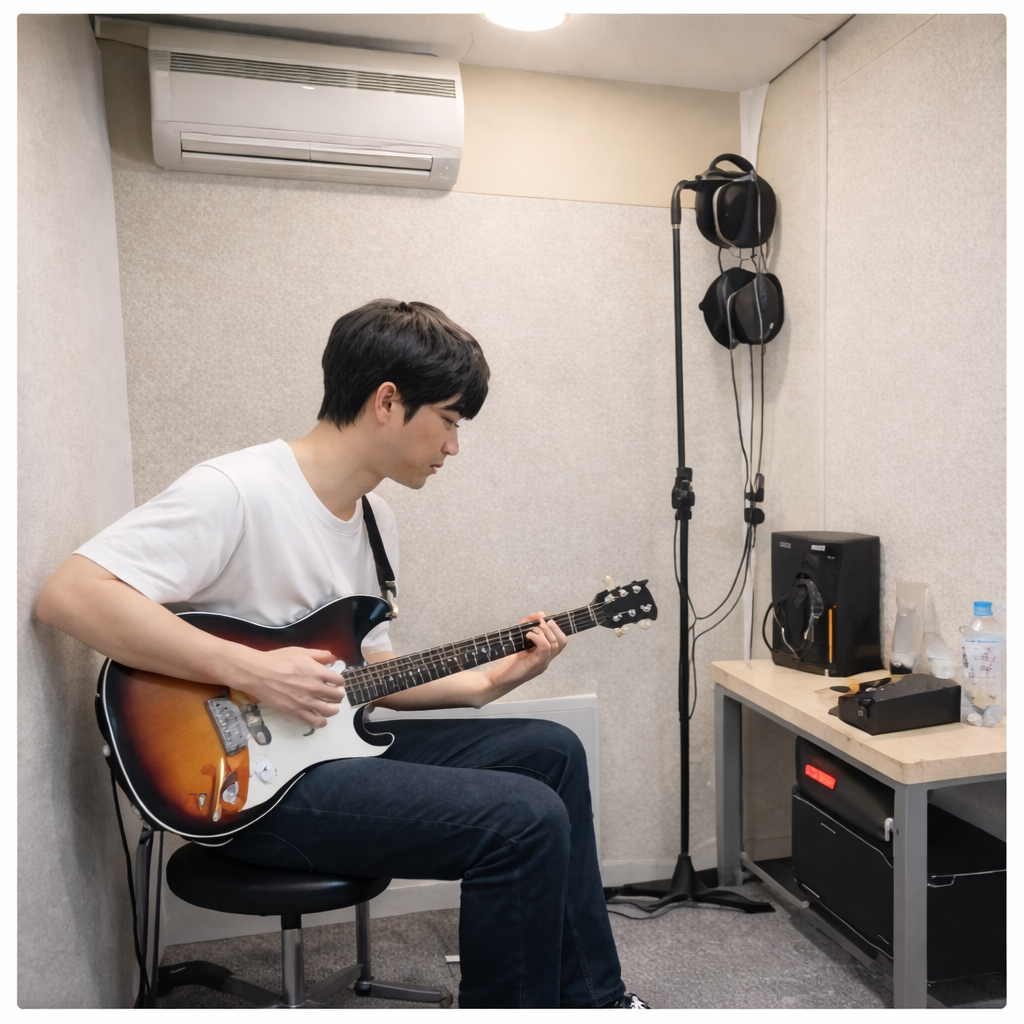 防音室で楽器の個人練習をしている様子